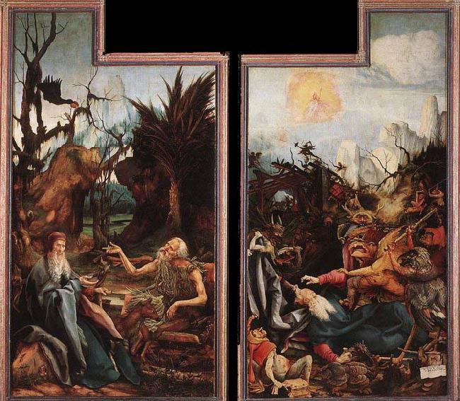 Grunewald, Matthias Visit of St Antony to St Paul and Temptation of St Antony